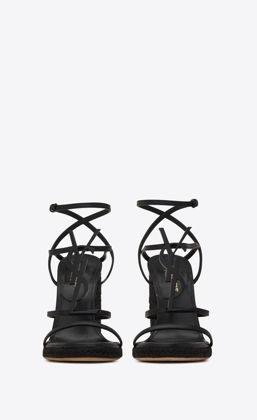 CASSANDRA Wedge espadrilles in leather